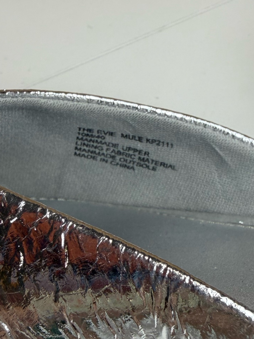 Katy Perry Collections Metallic Silver Square-Toe Mule Slides - Picture 5 of 5